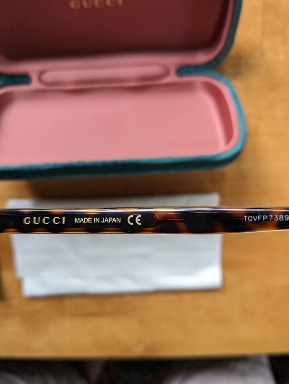 Genuine Gucci eye glasses frames - Made in Japan, case, cloth and cover included